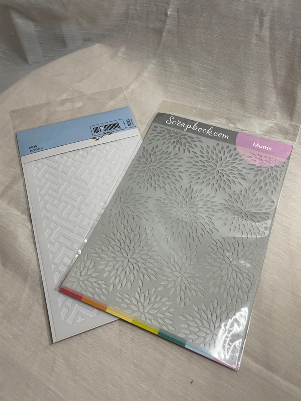 Scrapbook Stencil Set in White and Gray
